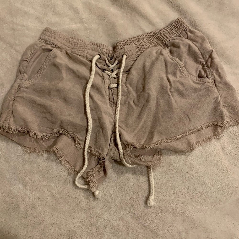 Tan booty shorts